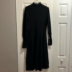 INC (International Concepts) black knit sweater dress